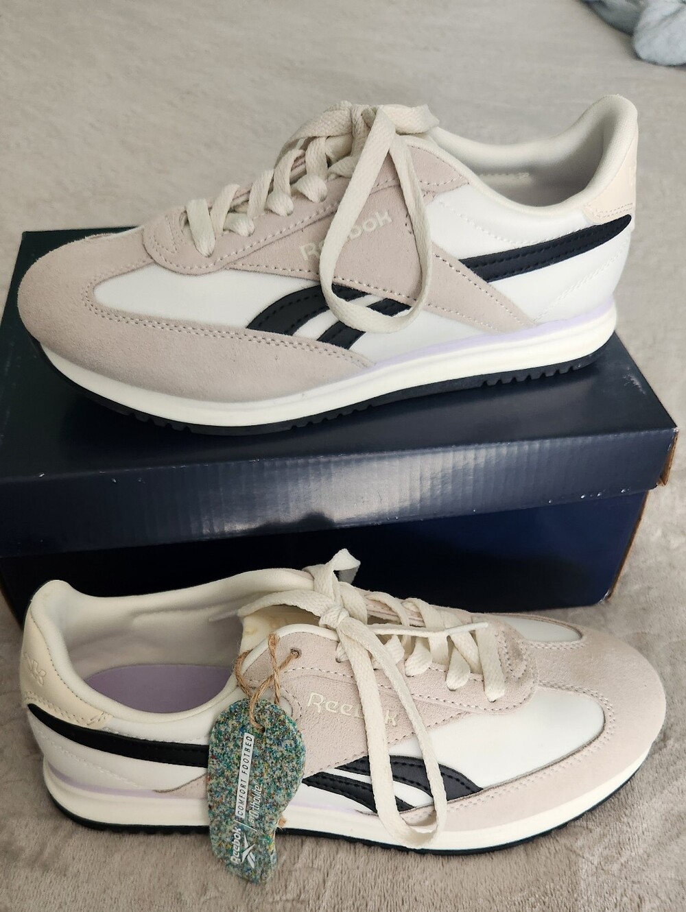 Reebok Women's Low-Profile Sneakers in Cream, White, and Black